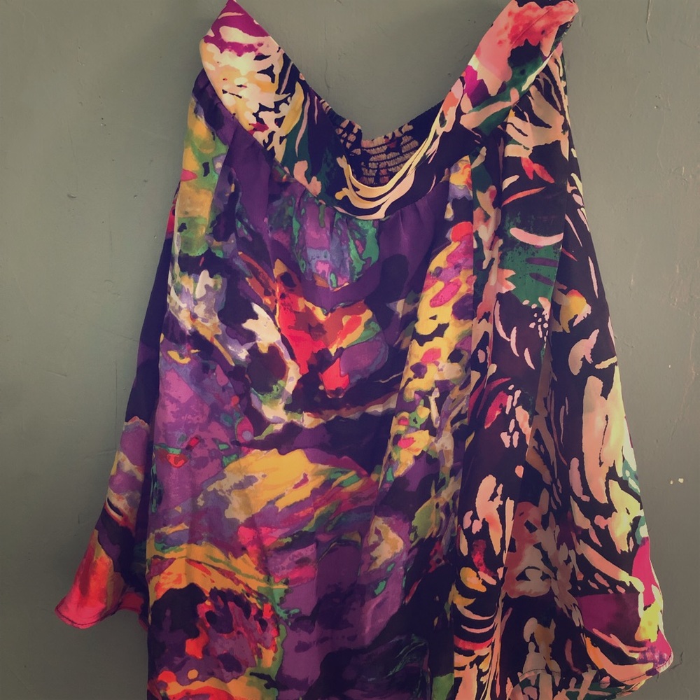 Maeve Tropical Silk Skirt with pockets